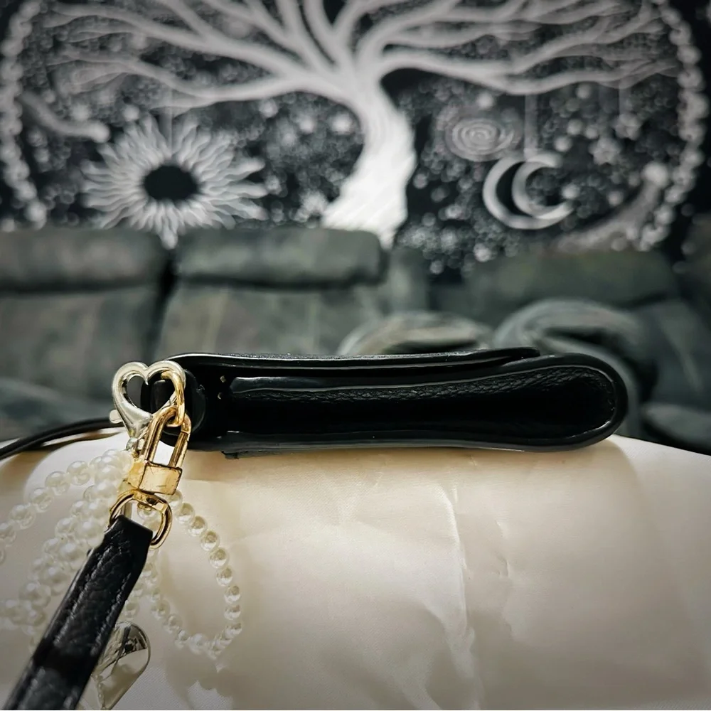 Vintage style Tory Burch small crossbody Bag Black Leather - Picture 14 of 17